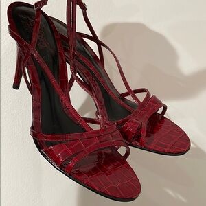 Red Strappy Heeled Sandals